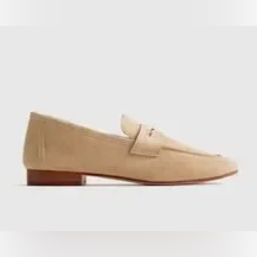 Brand New Beautiful Quince Almond Suede Penny Loafers